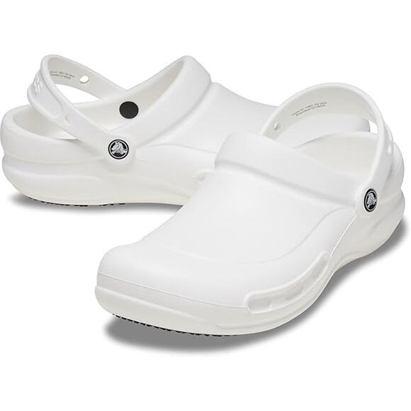 CROCS Shoes - NWT Crocs White Unisex-Adult Bistro Clogs, Slip Resistant Work Shoes Sze M10/W12